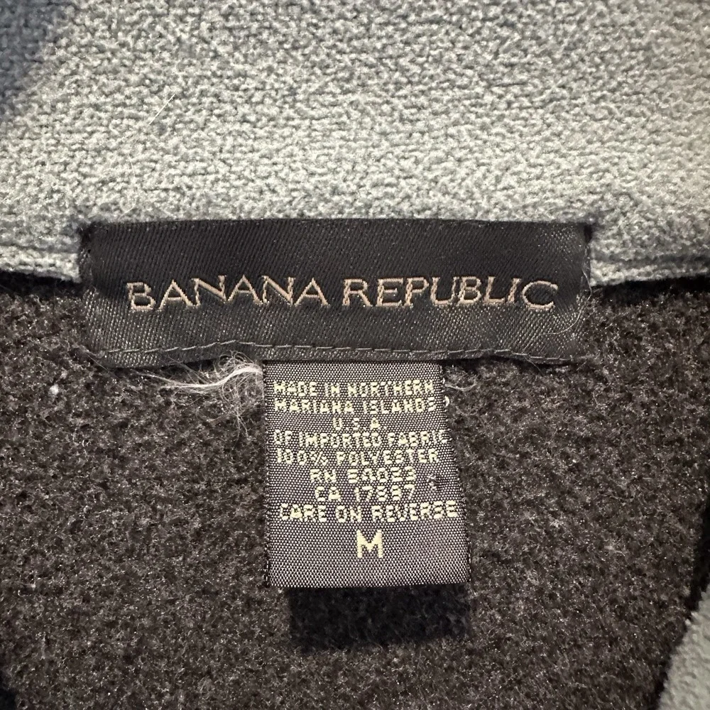 Banana Republic Vest Mens M Vintage Full‎ Zip Fleece Mint Green